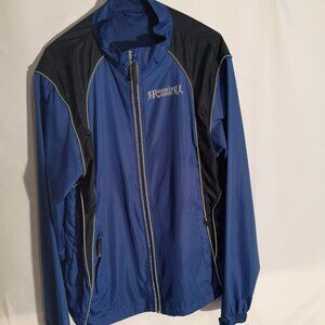 Running Room Men's Size Large Blue & Black Full Zip Running Jacket